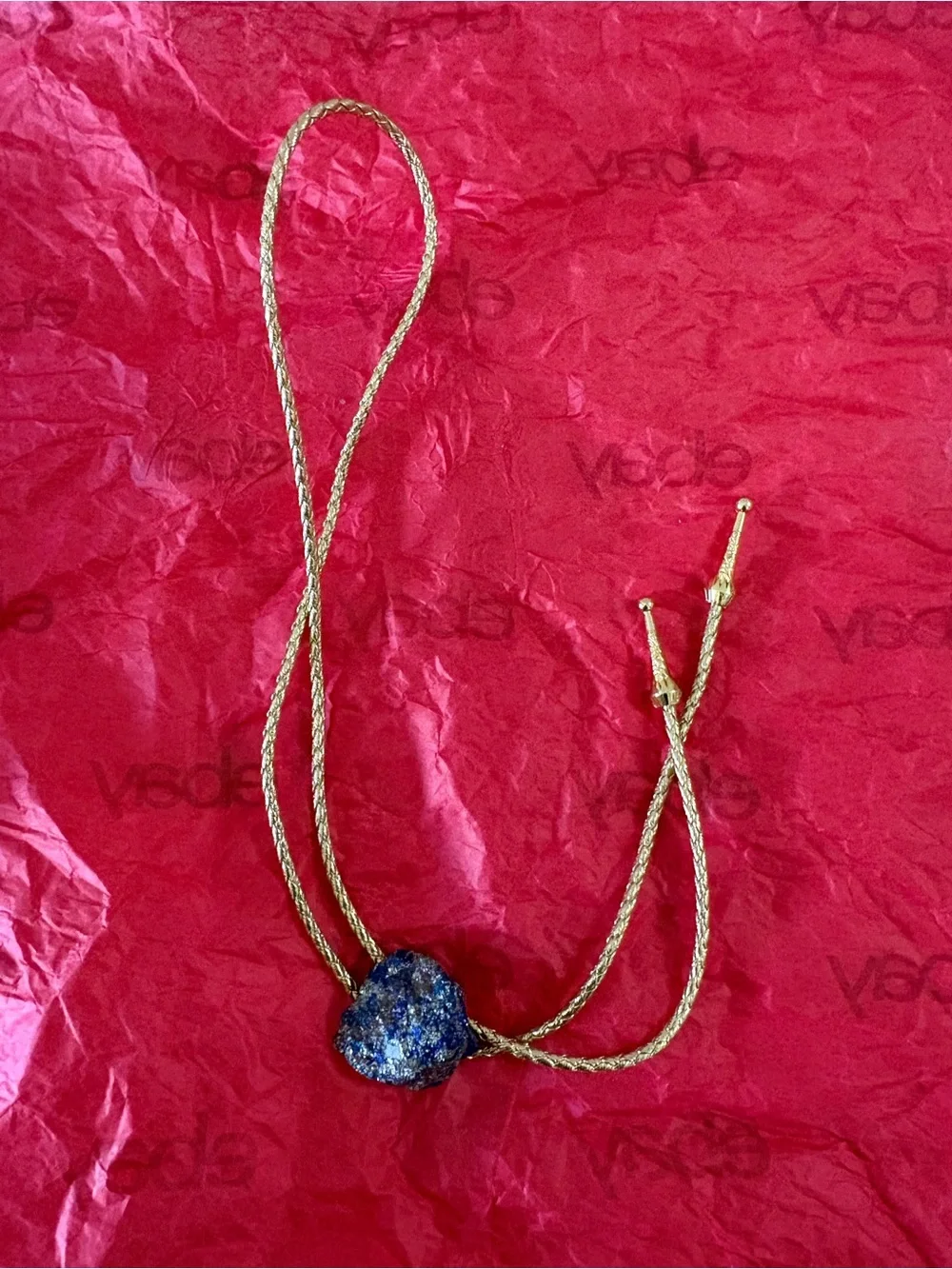 Handcrafted Blue Druzy Statement Necklace - Women Jewelry Bolo Tie